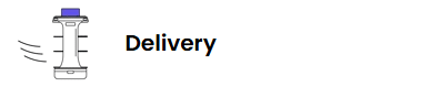 Delivery icon with a delivery truck and a delivery symbol