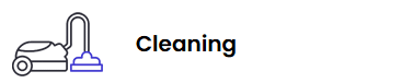 Cleaning logo with a vacuum cleaner